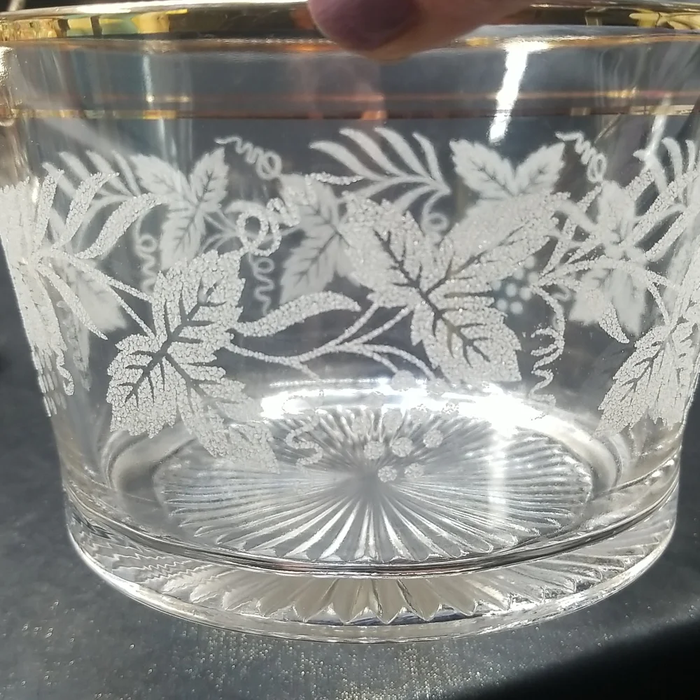 Bartlett Collins Golden Grape Ice Bucket with Gold Cage Holder